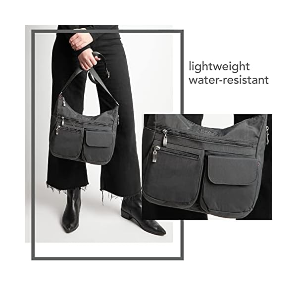 Baggallini-Everywhere-bagg-with-RFID Baggallini Everywhere Bagg - Hobo Crossbody Bag for Women with RFID Wristlet – Water-resistant Travel Bag