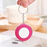 Soft Tape Measure Mini Colored Keychain Shape Retractable Ruler Household Plastic 1pc Pink