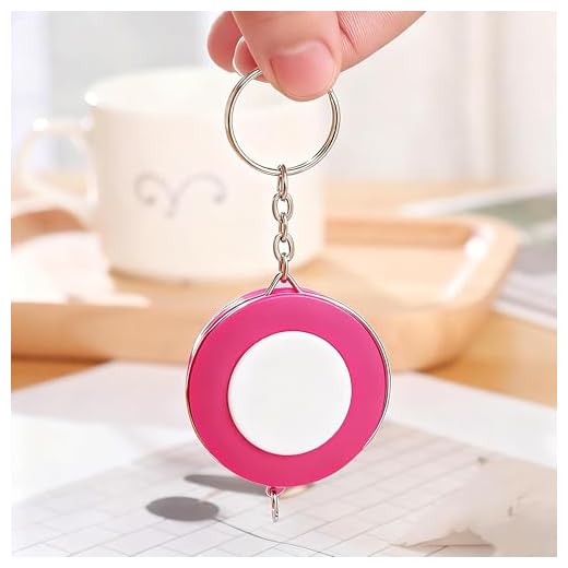 Soft Tape Measure Mini Colored Keychain Shape Retractable Ruler Household Plastic 1pc Pink