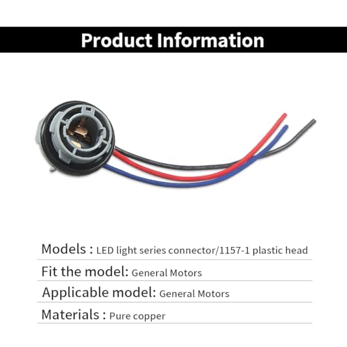 image for JOYCOURT 2PCS 1157 LED Bulb Socket Plug, Waterproof Turn Signal Brake 
