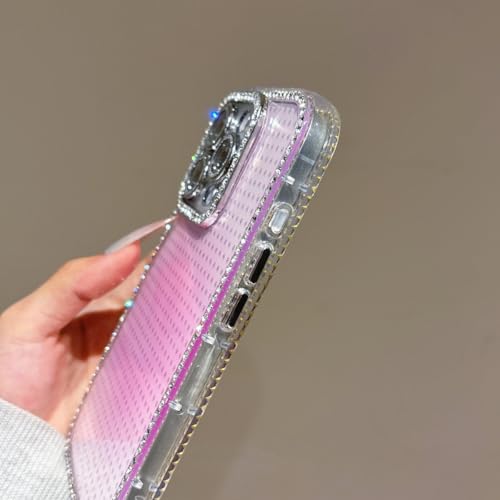 Coque antichoc iPhone 13 strass avec protection d'objectif luxe bleu