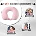 Egret Memory Foam Nackenhörnchen für Reisen - Ergonomische Unterstützung für Kopf, Nacken & Kinn - Super Leicht Nackenkissen für Flugzeug, Auto, Büro(Rosa)