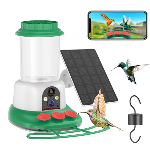 SEHMUA Hummingbird Feeder Camera, 1 Year Trial AI Identify