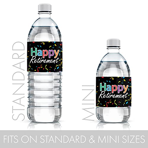 Happy Retirement Party Water Bottle Labels - 24 Stickers #TOP2