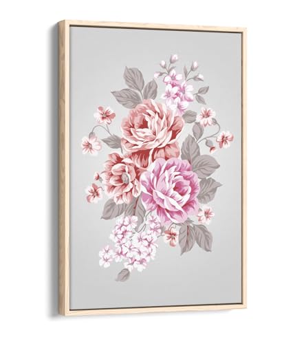 Impression sur toile roses pastel pour illuminer un mur blanc vide