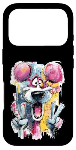 Funny Mouse �_�u���s�[�X �O���t�B�e�B �|�b�v �L�����N�^�[ �O���t�B�b�N �X�}�z�P�[�X iPhone 17 Pro �p