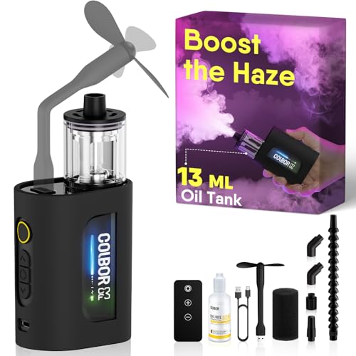 COLBOR CF3 Portable Fog Machine, Mini Handheld Smoke Machine for Photography with Remote Control, Small Fogger Haze Maker with 60° Tilt-Protection for Indoor Outdoor Christmas Party Wedding Cosplay