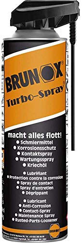 12 x Brunox Turbo Spray 500 ml Lubricant, Corrosion Protection, Contact Spray, Penetrating Oil, Maintenance Spray