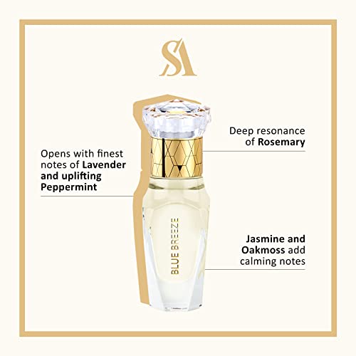 Swiss Arabian Blue Breeze For Unisex - Luxury Products From Dubai - Long Lasting Personal Perfume Oil - A Seductive, Exceptionally Made, Signature Fragrance - The Luxurious Scent Of Arabia - 0.4 Oz #TOP1