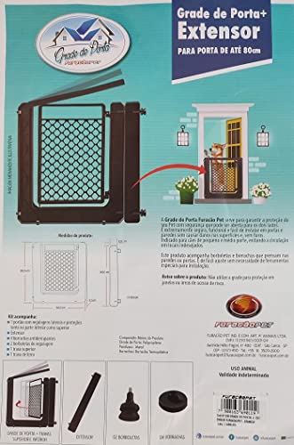 Furacão Pet Grade De Porta + Extensor Furacaopet - Branca