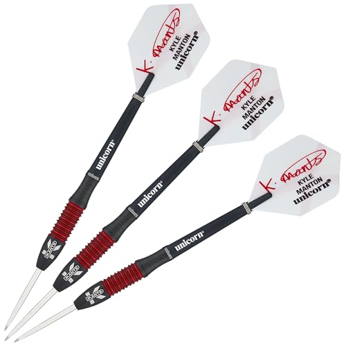 Unicorn Steel Tip Professional Darts Set, Black / Red, 26G - Image 3