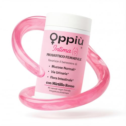 Oppiù Intima – Probiotico Vaginale Donna | Flora & pH in Equilibrio | Freschezza Intima, Odori Ridotti & Difesa Vie Urinarie | 14,5 Mld CFU 4 Lactobacilli + Mirtillo, Vitamina B2