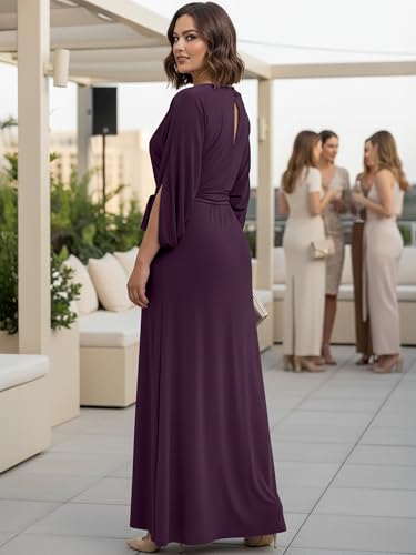 Image of KOH KOH Womens 2026 Flowy Formal Batwing Sleeve Evening Casual Gown
