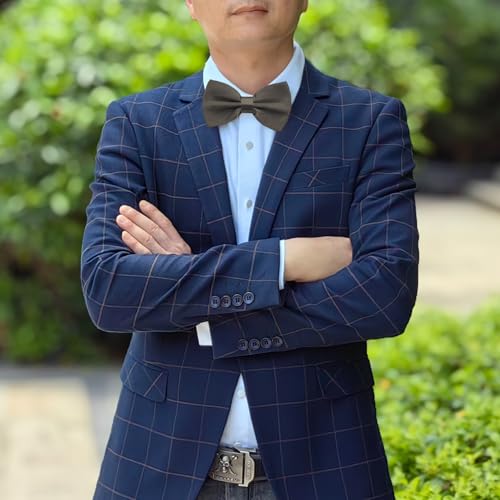 Image of Bow Tie for Men & Boys, Pre-Tied Bowtie Adjustable 9-18in, for Formal Tuxedo, Prom Party, Wedding (Light Brown)