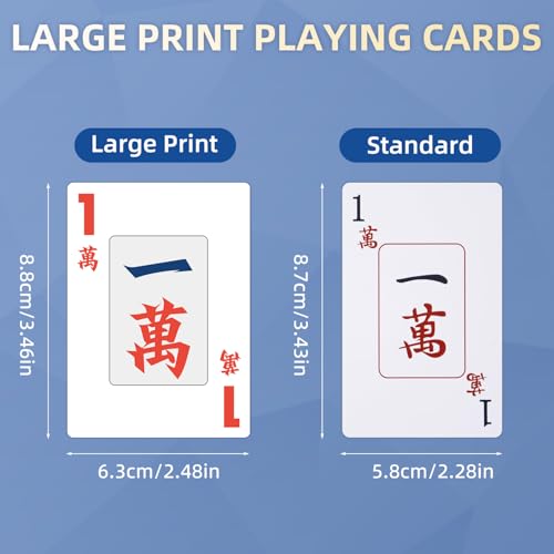 JIHUIJOY 166-Pcs Mahjong Playing Cards - Waterproof & Non-Slip PVC Material, Large Font for Easy Reading, Durable & Portable, Ideal for Beginners & Elderly, Perfect for Travel, Camping,Family Games by JIHUIJOY - Used condition - Image 3