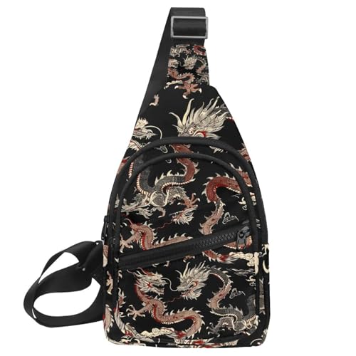 Mochila cruzada de dragón para running y senderismo con correa ajustable