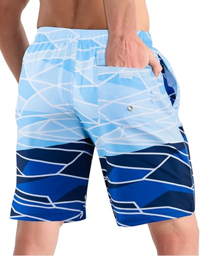 Image of BOJIN Mens Swim Trunks 9 inch Quick Dry Stretch Swim Shorts Mesh Lining Bathing Suits Swimwear Beach Shorts with Pockets