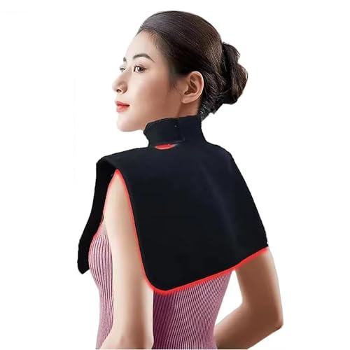 Cinturón de Terapia de Luz Roja para Cuello & Hombros, Almohadilla de Calor Infrarroja para Alivio del Dolor, Banda Portátil para Espalda & Músculos
