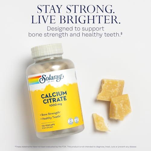image for Solaray Calcium Citrate 1000mg - Chelated Calcium Supplement - Support