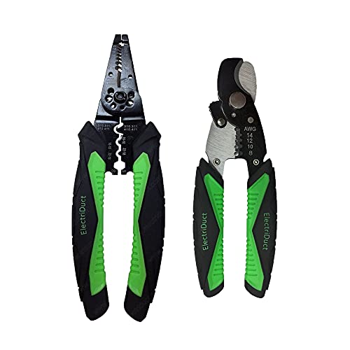 Electriduct Professional Tool Set: Wire Stripper and Crimper + Coax Cable Cutter and Stripper