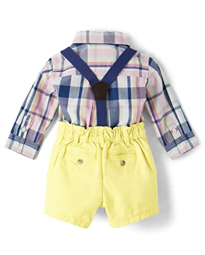 Gymboree,Unisex-Baby,Long Sleeve Bodysuit And Dress Pants Set,6-9 Months,Plaid/Yellow #TOP3