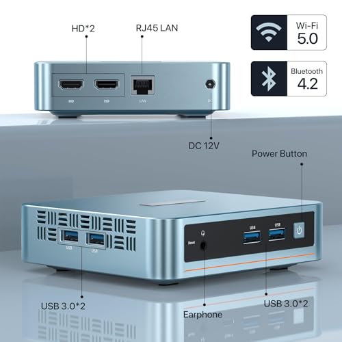 Image of PELADN WI-4 Mini PC,11th Gen N5105 16GB DDR4 /512GB SSD, Small Desktop PC with 4K HD, BT4.2, Dual HDMI Ports, 2.4G /5G WiFi, Gigabit Ethernet Support, Mini Computer