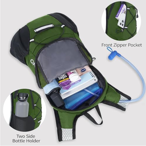Image of Lightweight Hydration Backpack, Running Backpack with 2L Water Bladder, Hydro Water Daypack for Cycling Hiking Rave for Men Women