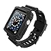 FITO Compatible with Apple Watch Bands 44mm 42mm Series with Case, Rugged Breathable TPU Sport Strap Bands Applicable to iWatch Series 8/SE 2022/7/6/5/4/3/2/1/SE - Matte Black