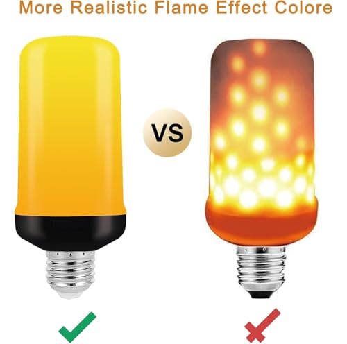 Image of led flam effact bulb,E27 Screw Base,Decorative 4 Modes Flickering Bulbs with Upside Down Effect for Home, Diwali, Festival & Mood Lighting (1, werm yellow)