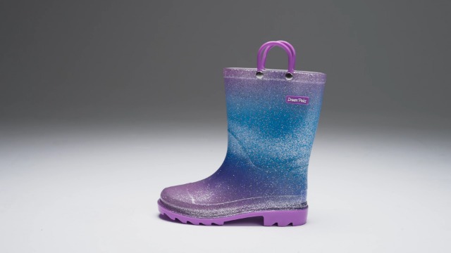 Paio di stivali da pioggia con stampa stelle verdi, Wellies Green e