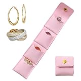 Generisch Mini joyas de viaje, con cierre plegable – El rollo de joyas de viaje plegable – para mujeres y niñas Juego de joyas collar pendientes pulsera