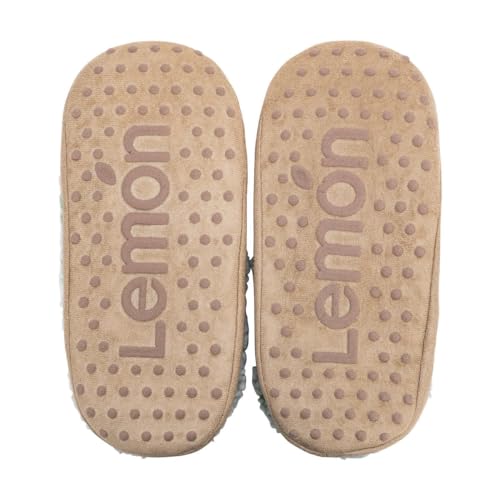 Image of Lemon Ladies' Super Soft Non Slip Grippers Plush Slipper Sock, S /M 5-7