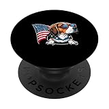 Beagle : honorant les États-Unis avec le drapeau le 4 juillet PopSockets PopGrip Interchangeable