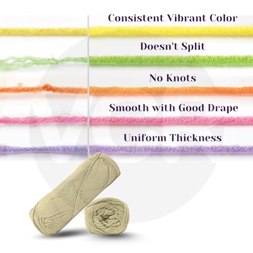 Image of VCR 4Ply Buttersoft Yarn, 100 Grams Hank, 320 Meters Length, Cotton Combed Ball for Crochet and Knitting, Soft Crosia Threads, Pack of 1 Yarn, Suitable for DIY Crafts