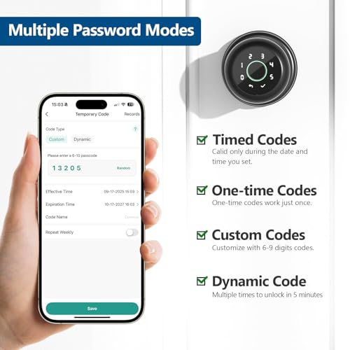 Boutons de porte intelligents avec code électronique et serrure biométrique chambre - 8