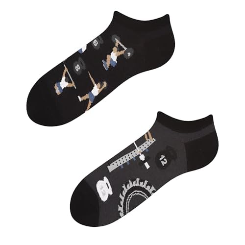 TODO Lustige Cross Training Sneakersocken Herren, Fitness Socken Low, Workout Knöchelsocken Fitness-studio Motiv Gym (47-50, Workout LOW)