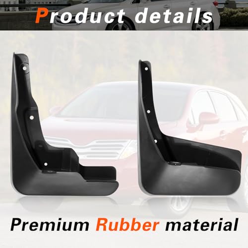 Image of 2013 Venza Mud Flaps Compatible with Toyota Venza 2013-2016 Splash Guard Mud Guards No Drilling Required All Weather Mudflaps (Set of 4)