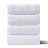 Ultra Soft Bath Towel Set of 4, White Extra Large Textured Microfiber Luxury Towels 35x70 in, Quick