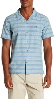 Men's S/S Indigo Stripe Camp Collar Sportshirt