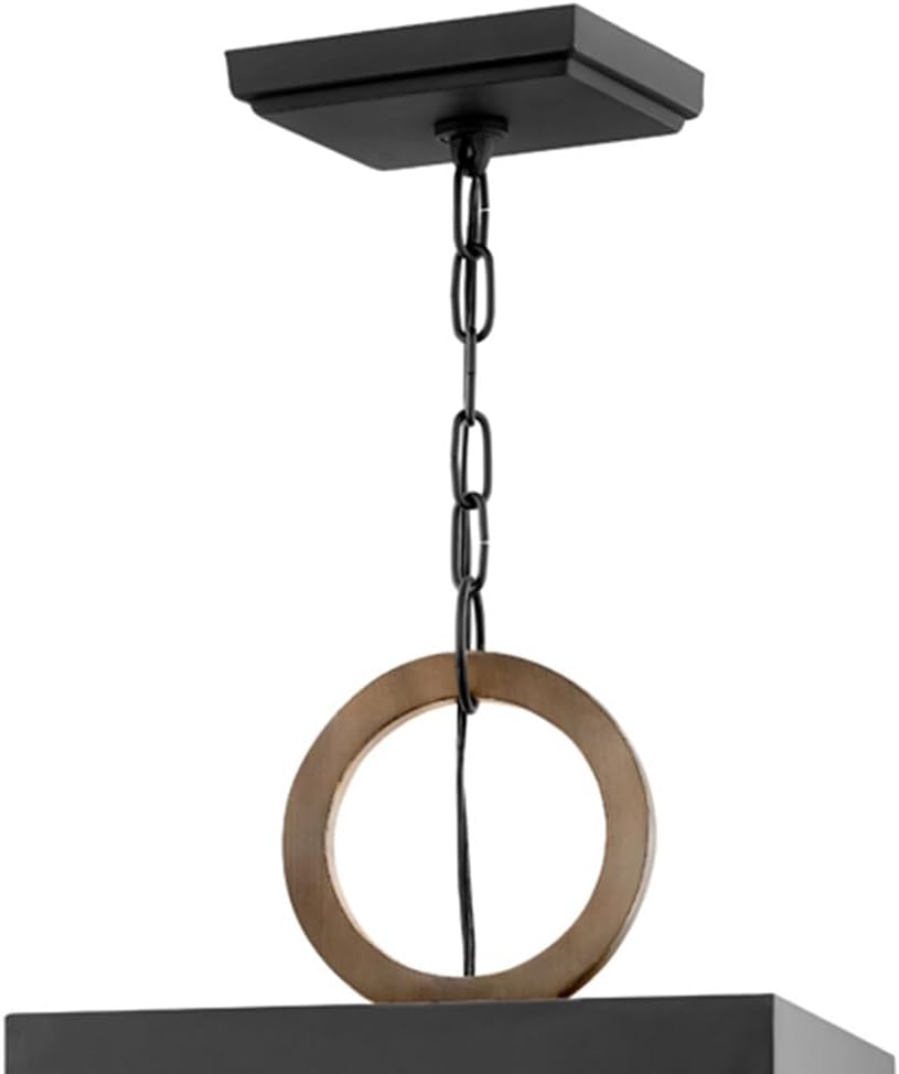 Hinkley Porter Four Light Single Tier Outdoor Pendant – Lisa McDennon, Estate Series, Bulbs Included, Aluminum, Clear Glass – Black with Burnished Transitional Accents