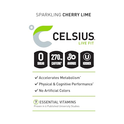 Celsius 2286672 Essentials, Sparkling Cherry Limeade, Performance Energy Drink 16 Fl Oz thumb #3