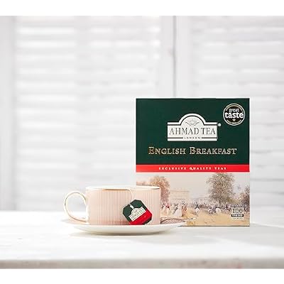 Ahmad Tea Black Tea, English Breakfast Teabags, 100 ct - Caffeinated and Sugar-Free