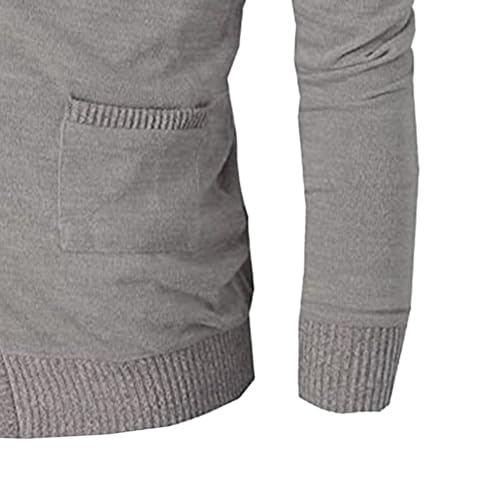Mens Casual Open Front Long Sleeve Button up V-Neck Knitted Sweaters Causal Slim Fit Cardigans Pocket3