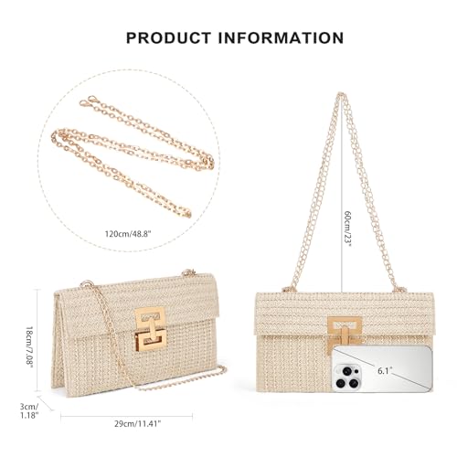 Image of RNIEGA Straw Shoulder Bag for Women Straw Purse for Woven Envelope Bag Summer Purses for Women 2025 Vacation Handbags