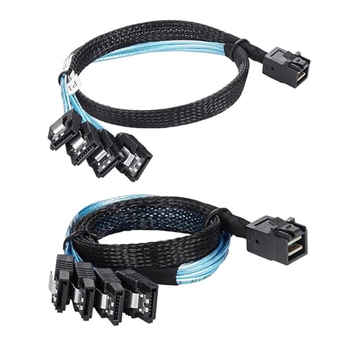 Cable de datos interno SFF-8643 a 4 SATA 7Pin 0.5 m miniatura 2