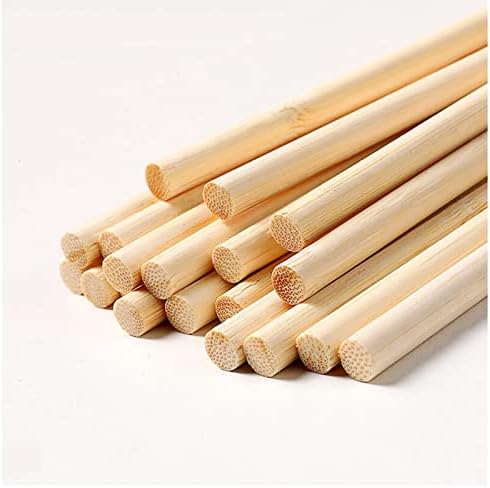 Dtmasao 25 PCS Dowel Rods Wood Sticks Wooden Dowel Rods - 3/8 x 17.5 Inch Unfinished Bamboo Sticks - for Crafts and DIYers