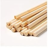 Dtmasao 25 PCS Dowel Rods Wood Sticks Wooden Dowel Rods - 3/8 x 17.5 Inch Unfinished Bamboo Sticks -