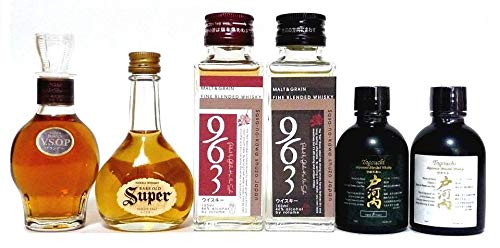 Amazon.co.jp: 国産ミニチュアボトル（ウィスキー、ブランデー） 6本