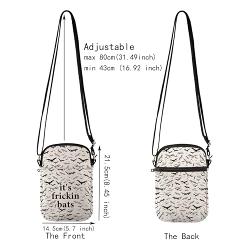 JXGZSO Bat Lover Gift It's Frickin Bats Crossbody Bag Spooky Season Merch Spooky Bat Gift2