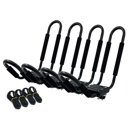 DOHUSPLE Kayak Roof Rack for 2 Kayaks Carrier, Kayak J Bar Hooks Roof Mount Racks for Universal...